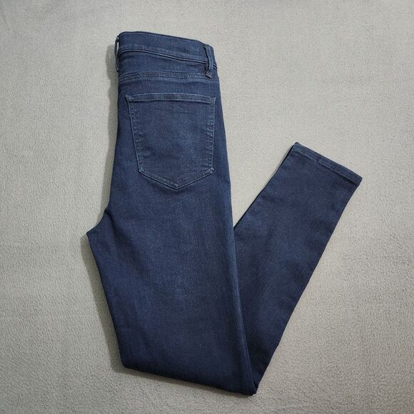 Ann Taylor Women 8 Dark Wash Button Fly High Rise Skinny Jeans - Picture 2 of 10